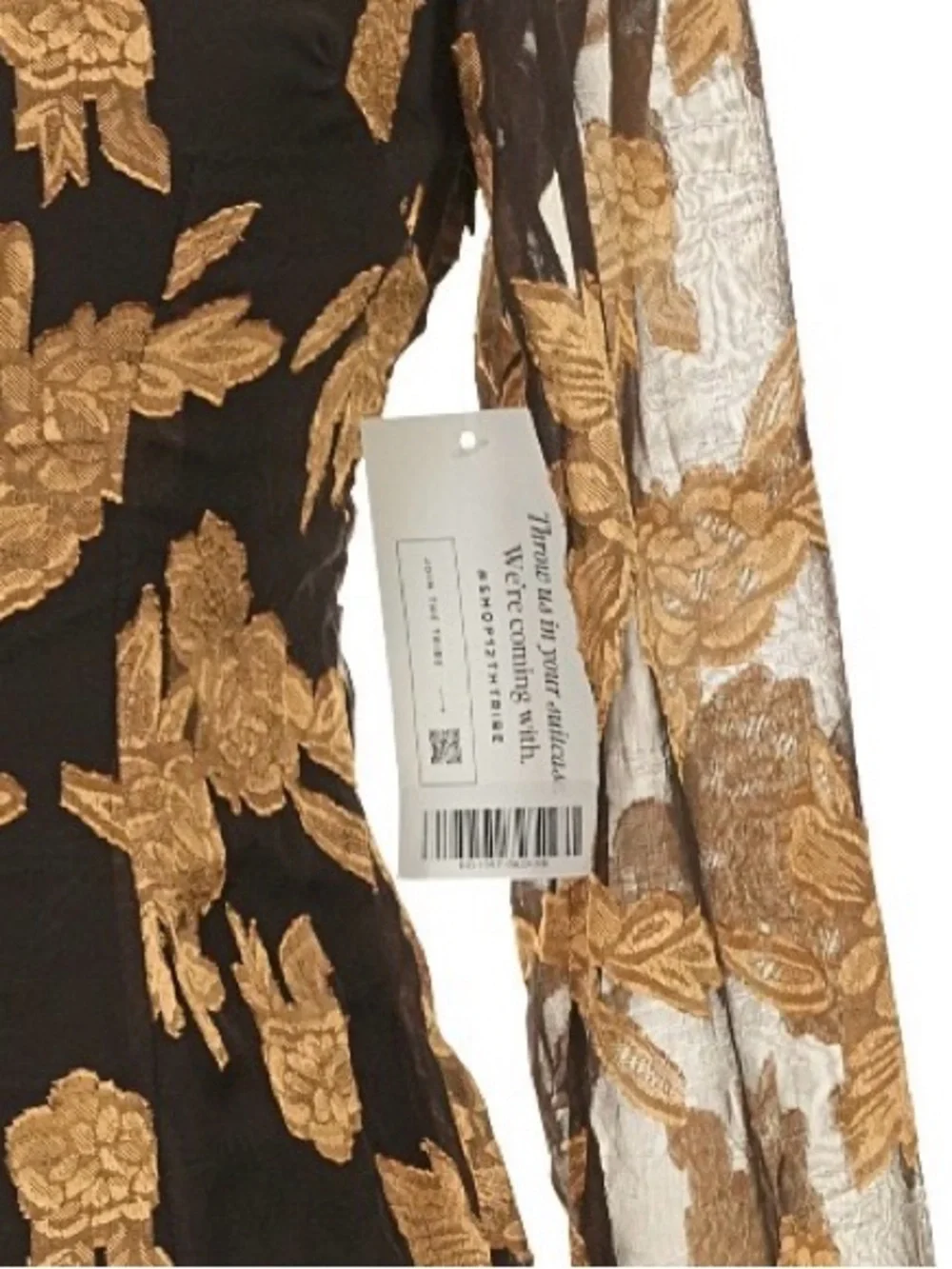 12th Tribe Marissa Gold and Black Floral Mini Dress Size XS - Picture 10 of 10